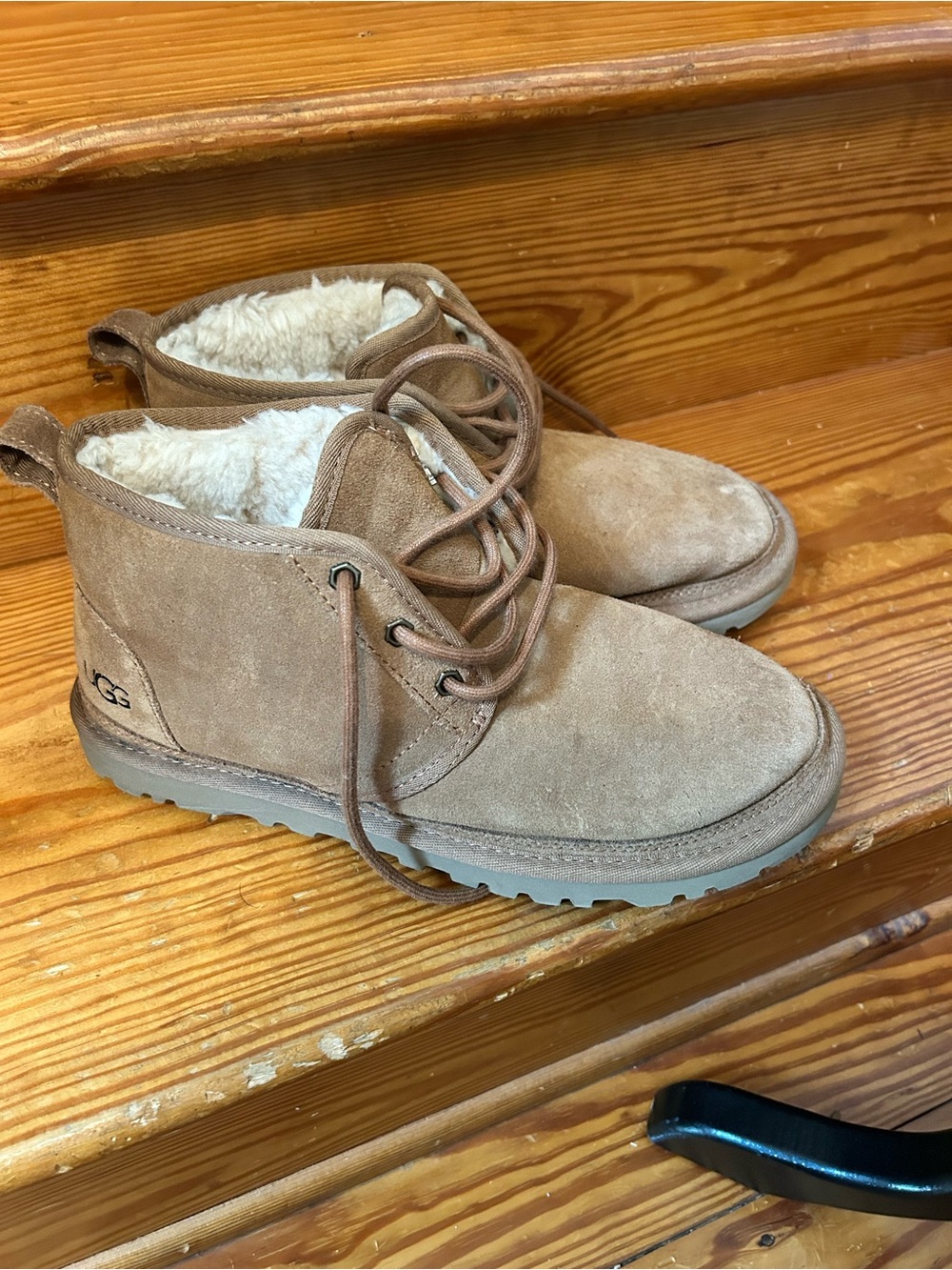 UGG Chestnut Suede Lace-Up Ankle Boots